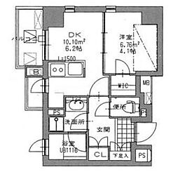 パルム深川 1DKの間取図画像