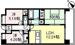 ガーデンヒルズ白鳥 3LDKの間取図画像