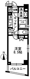 レジディア中落合-B 1Kの間取図画像
