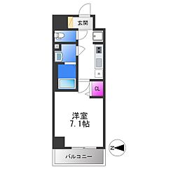 プリムール新深江 1Kの間取図画像