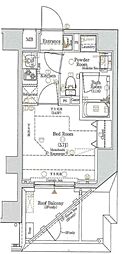 AXAS東京ORIENS 1Kの間取図画像