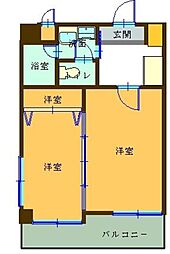 リバティシティ天神 2Kの間取図画像