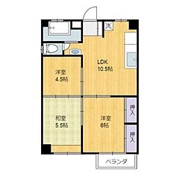 魚宗ビル 3LDKの間取図画像