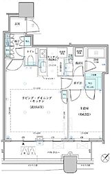 パークタワー勝どきサウス 12階1LDKの間取り