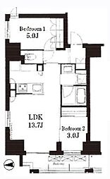フレンシア御徒町 2LDKの間取図画像