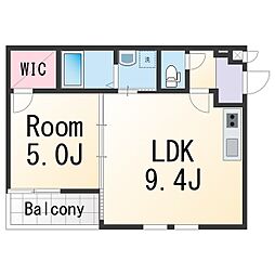 アメニティ高松 3階1LDKの間取り