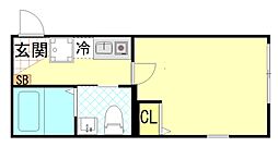 Nest Hirai 2階1Kの間取り