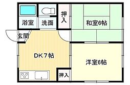 ドミール山本 2DKの間取図画像