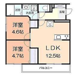 ボナールV1 2LDKの間取図画像