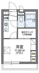 レオパレスインターセクション 1階1Kの間取り