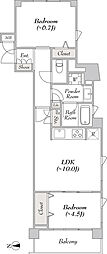ミリアレジデンス大岡山 2LDKの間取図画像