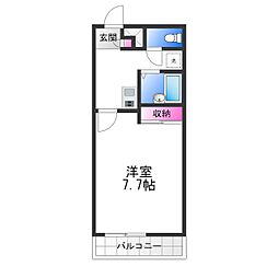 レオパレスエスト 1Kの間取図画像