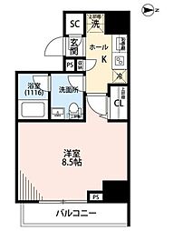 プレール・ドゥーク住吉駅前 1Kの間取図画像