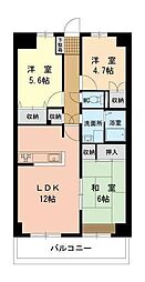 ステータスヒル寿岳 3階3LDKの間取り