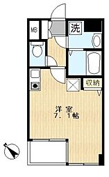 Studioef ワンルームの間取図画像