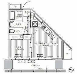 桜ヒルズ九段北 1LDKの間取図画像