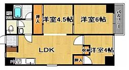 コーポ諸岡 3DKの間取図画像