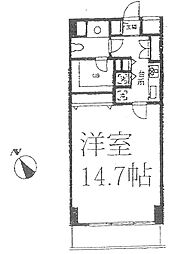 プリンストン赤坂 5階1Kの間取り