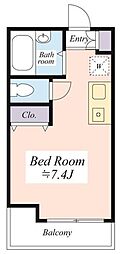 プランドール鶴見 ワンルームの間取図画像