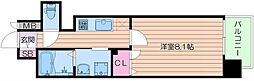 プレサンス堺筋本町駅前 1DKの間取図画像