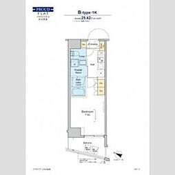 プラウドフラット渋谷笹塚 7階1Kの間取り