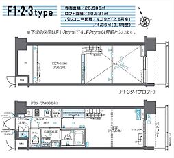 ZOOM芝浦 1Kの間取図画像