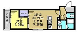 Ajour新松戸03 1LDKの間取図画像