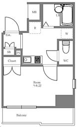 レピュア大塚 1Kの間取図画像