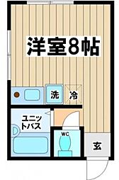 Alice Berry 2階ワンルームの間取り