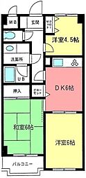 レリーフハイツ竹ノ塚 3DKの間取図画像