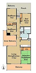 オラリオンサイト4番館 4LDKの間取図画像