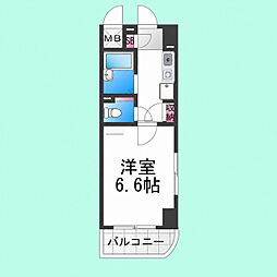 ボンシェール堺 1Kの間取図画像