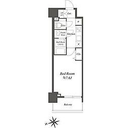 プレサンスブルーム浅草Ｎｏｒｔｈ 8階1Kの間取り