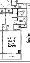 アン・プルミエール 1Kの間取図画像