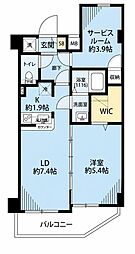 プレール・ドゥーク東品川 1SLDKの間取図画像