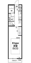 リブリ・グランディール 1Kの間取図画像