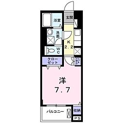 パレス アリオン 市川 1階1Kの間取り