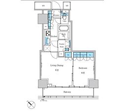パークアクシス滝野川ラブリーズ 1LDKの間取図画像