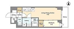 スタイリオフィット武蔵小杉II 1LDKの間取図画像