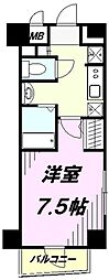 ジーヒルズ中町 1Kの間取図画像