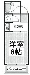 参宮橋五番館 1Kの間取図画像
