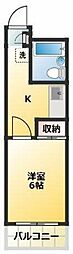 ローラルス 1Kの間取図画像