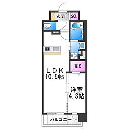 サザンネスト住ノ江駅前 1LDKの間取図画像