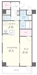RIVERSTONE 1LDKの間取図画像