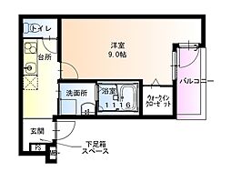 フジパレス西住之江ウエスト 1階1Kの間取り