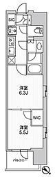 WORVE横浜伊勢佐木町 2Kの間取図画像