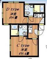 コスモネクシア舎人 1Kの間取図画像