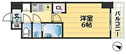 アドバンス神戸ラシュレ 1Kの間取図画像