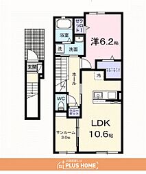 フロレゾンC 1LDKの間取図画像