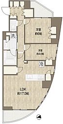 プラウド渋谷東 2LDKの間取図画像